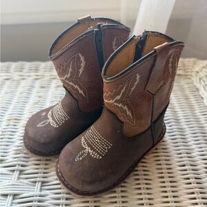 Baby’s first pair of Leather Cowboy Boots with Embroider